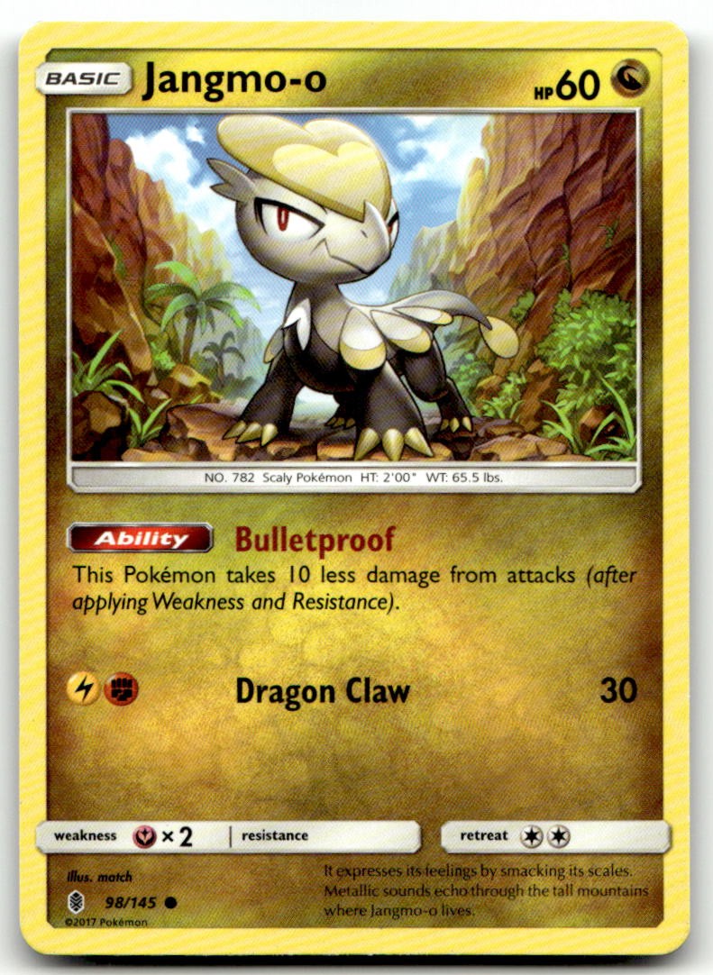 Jangmo-o 98/145 Common Guardians Rising Pokemon Moderately Played
