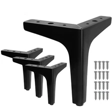 4pcs 7 Inch Furniture Legs, Modern Style Furniture Sofa Legs Metal Matte Black T