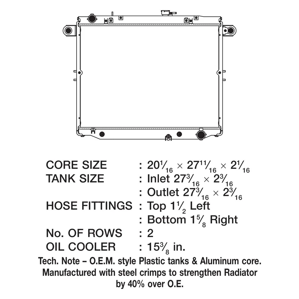 For Toyota Land Cruiser 1999-2007 CSF 3006 Engine Coolant Radiator Foto 2 de 2