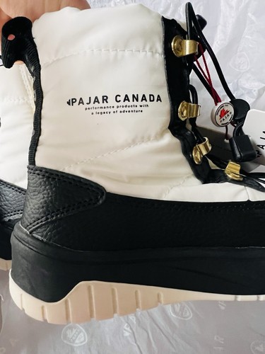 BNWOB PAJAR CANADA CELION KIDS LACE UP SNEAKER BOOT Black and White SZ. 13 USA - Picture 2 of 17