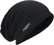 Men's Oversize Skull Slouch Beanie Large Skullcap Knit Hat