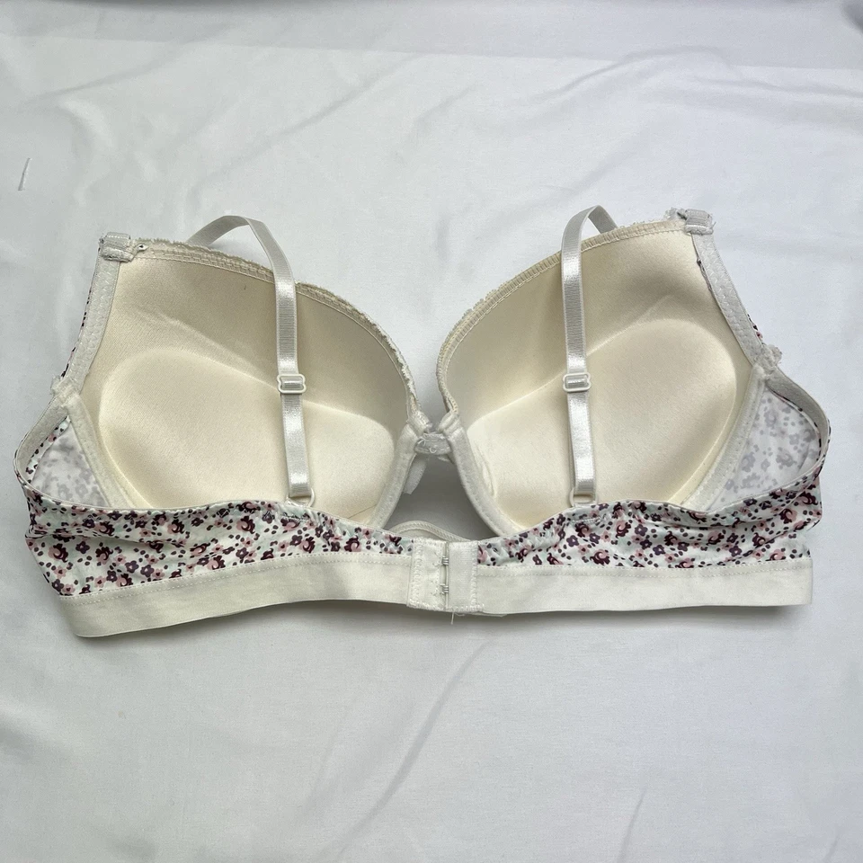 Sujetador para mujer Jezebel con aros de encaje push-up rosa púrpura estampado floral talla 38C Foto 4 de 4