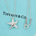 Tiffany & Co. Elsa Peretti Starfish Pendant Necklace 17.3" Silver 925 w/ Pouch