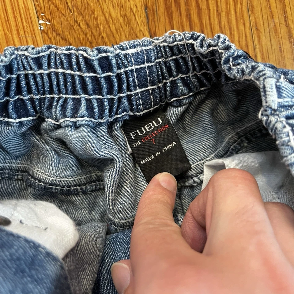 Vintage Boys FUBU The Collection Denim Jeans Size 7 Embroidered  - Image 2 of 3