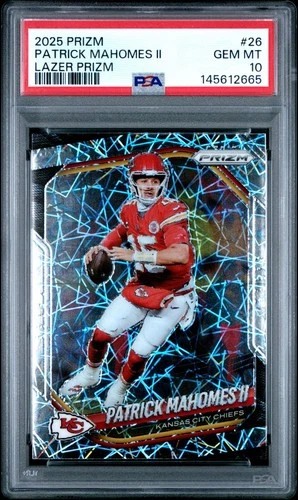 2025 Prizm Patrick Mahomes II Lazer Prizm #26 PSA 10 Gem Mint Pop 1