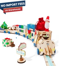 Motorized Christmas Train Advent Calendar 12-Day Buildable Holiday Railroad Set