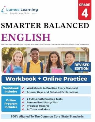 SBAC Test Prep: Grade 4 - Paperback, by Learning Lumos; Test - Very Good h