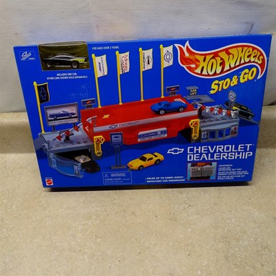 Vintage Hot Wheels 1995 Sto & Go Chevrolet Dealership Set, Sealed 208ARC