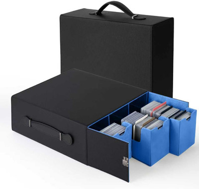 Collectible Trading Card Cases with Portable Handle, with 8 Colorful Divider Tab