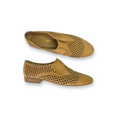 Franco Sarto Anderson Perforated Slip On Perforated Oxford Flat 9.5 Tan Suede