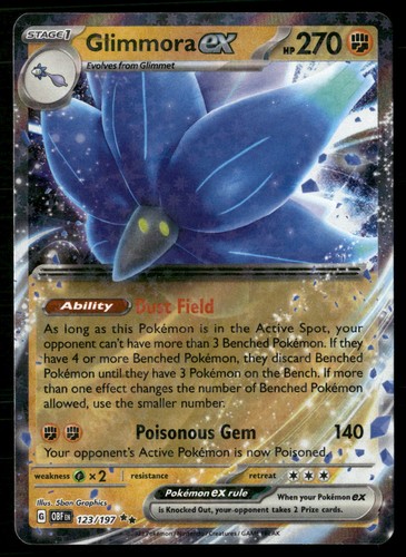 Glimmora ex 123/197 Ultra Rare Obsidian Flames Pokemon Holo NM/M