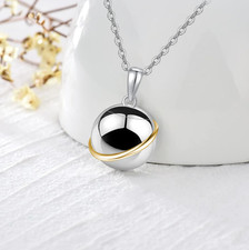 Pet Cremation Jewelry Necklace   Sphere Urn Pendant Silver Gold for Dog Cat Ashe