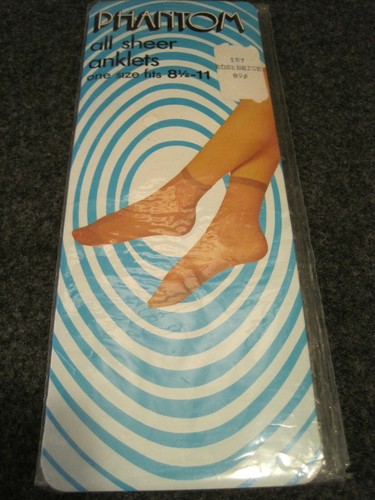 RARE Anklets PHANTOM Rose Beige 8 1/2 - 11 Nylon Socks SEALED Vintage Hosiery