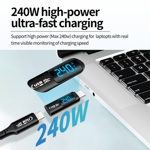 40Gbps 8K@60Hz Type C PD 240W Fast Charging Power Meter Tester Adapter USB 4.0 - Photo 8/26