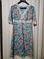 Floral Slip Dress Lace Nightgown 1970s Made In Italy Boho Festival G Gilardengo