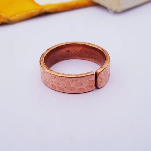 Pure Copper Adjustable Band Ring Man and Woman Handmade Solid Copper