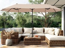 Outdoor Umbrellas for Patio Double-Sided Twin Large Patio Umbrella Crank 13ft