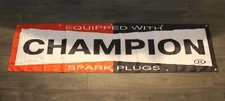 Champion Spark Plugs Banner Black Flag Big 2x8 feet Racing Garage Mechanic 