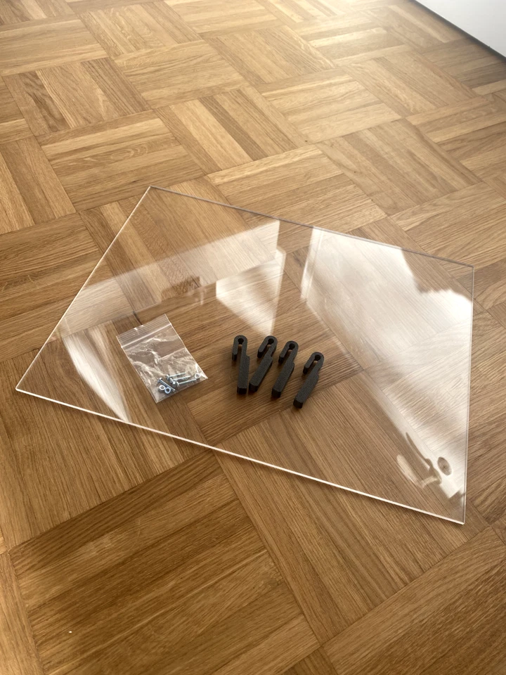 Regalboden & Einlegeboden Scheibe passend für ikea Detolf Vitrine mit Halter