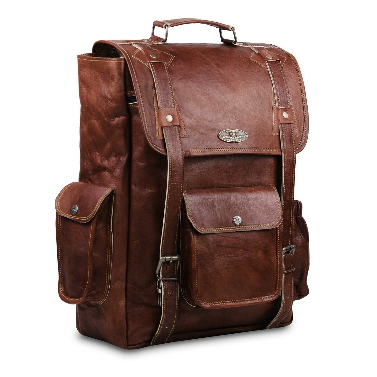 17 genuine leather laptop backpack for Men When the leather be affected with damp Large Leather Roll Top Backpack