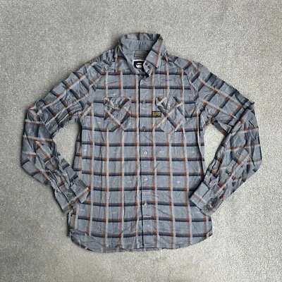 G-STAR Herren Hemd Shirt Gr. S Regular Fit Kariert Taschen Casual 23119 Grau - Bild 1 von 4