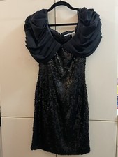 Elegant Little midi Cocktail Evening Black Dress with Sequins size 6