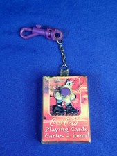 Coca-Cola Mini Playing Cards Keychain Polar Bear Roller Skating Rare Vintage