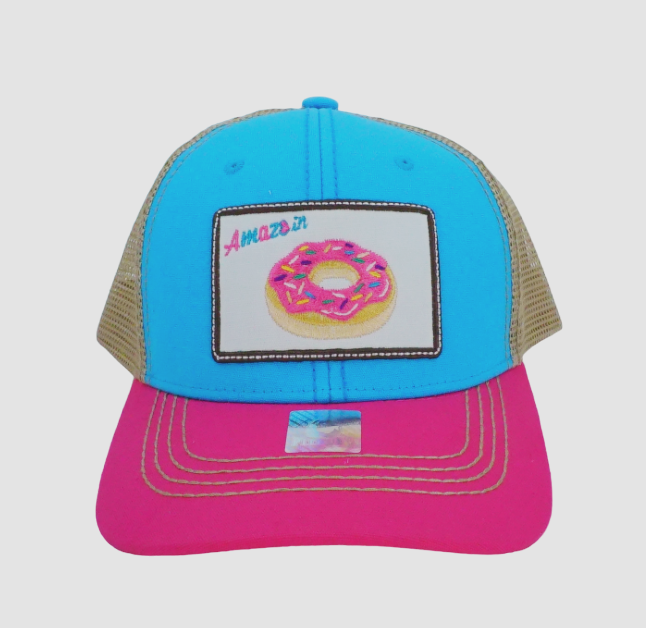 Women\'s Trucker Hat - Snapback Baseball Cap, Curved Bill MomVibes Circle Patch - Curved Bill Trucker Snapback  main image 4
