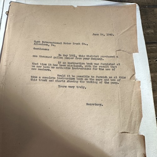 1950s MACK FIRE APPARATUS Fire Truck 95 Proposal & Specifications Books - Picture 18 of 18