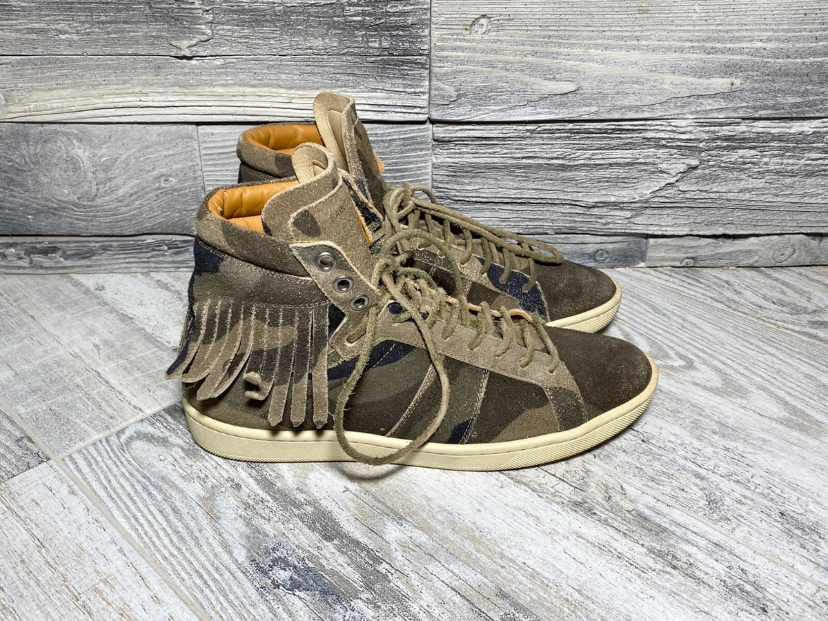 SAINT LAURENT Hedi Slimane WOMEN'S SL/18 H Fringe Camo Hightop