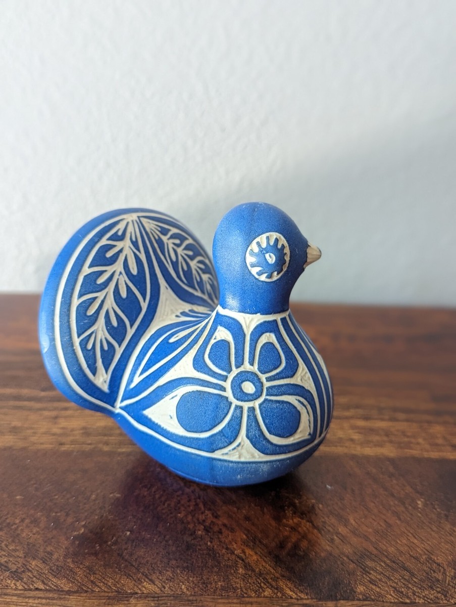 PABLO ZABAL パブロザバル 鳥 孔雀 ピーコック 青釉陶器 ビンテージ PABLO ZABAL パブロザバル 鳥 孔雀 ピーコック 青釉陶器