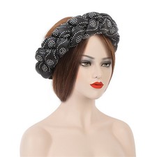 Muslim Turban Headwrap Hair Bands Womens Satin Elastic Twisted Braid Headbands