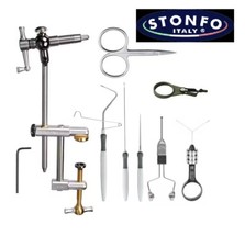 Stonfo Fly Fishing Tying Kit Tools in Box Vice Pliers Bobbin etc  741