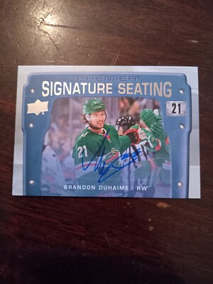 Brandon Duhaime Premier Signature Seating Minnesota Wild Mint ! 2021-2022 