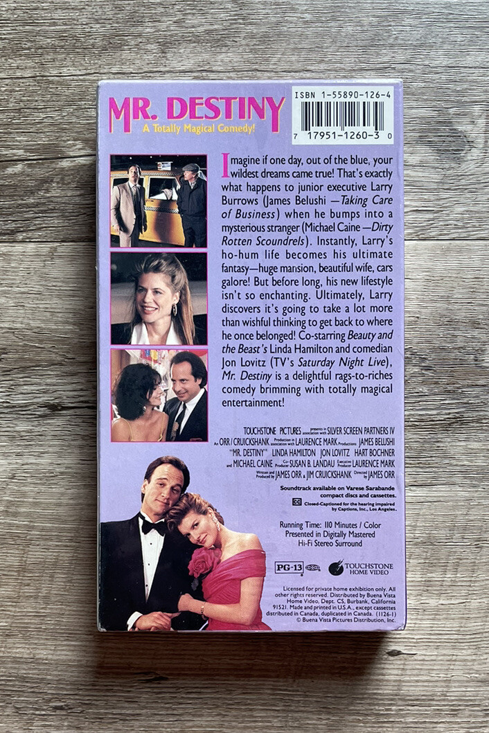 Mr. Destiny (VHS, 1990) Video Tape James Belushi Michael