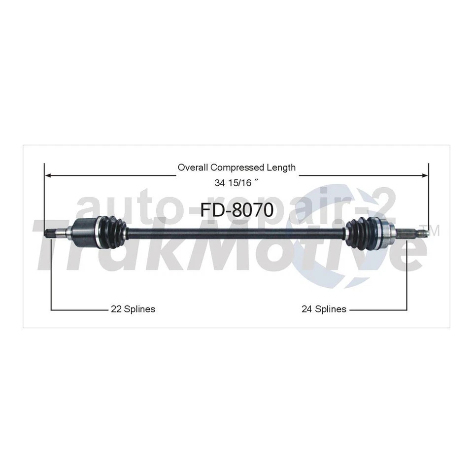 Eje delantero izquierdo derecho CV para Ford Festiva TrakMotive 1988~1993 Foto 2 de 3