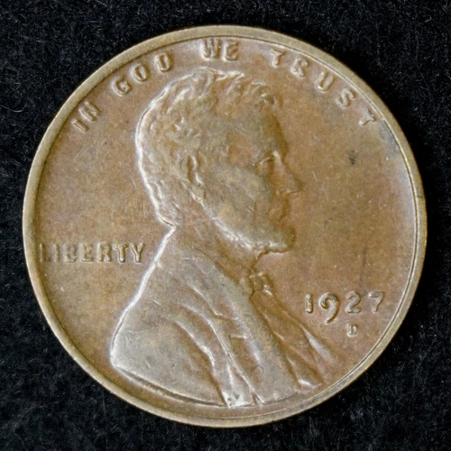 1927-D Lincoln Wheat 1c Cent XF Brown