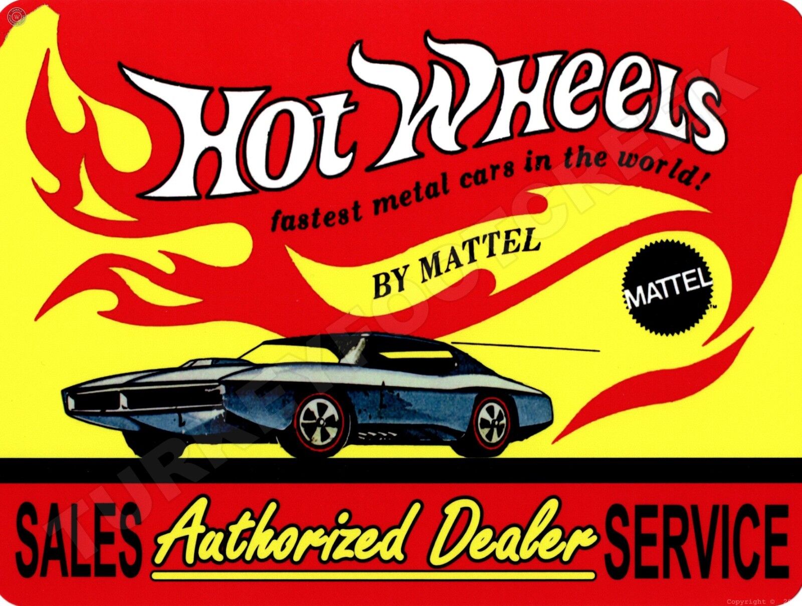Hot Wheels Authorized Dealer 9" x 12" Metal Sign