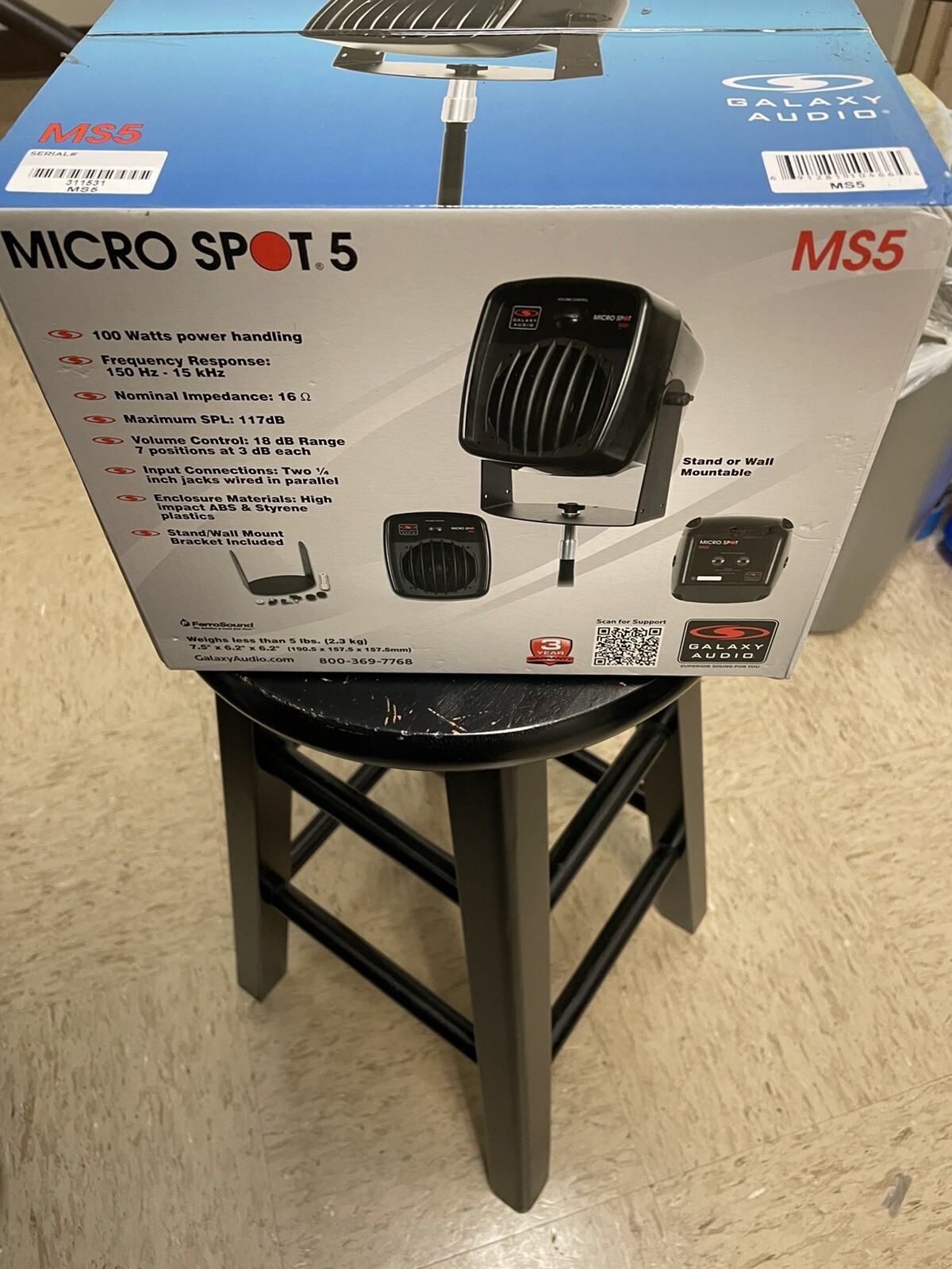 Galaxy Audio MS5 Micro Spot 5 Passive Personal Monitor Speaker