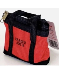 Trader Joes Micro Mini Tote With Grocery Bag 2 In 1  Red Black Limited Edition