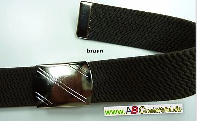 ABC - ELASIKGÜRTEL Elastischer Gürtel mit Klemmverschluss,braun,Stretchgürtel bis 180 cm,3 cm breit