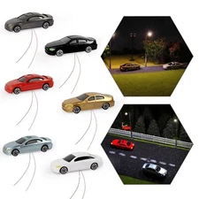 8pcs HO Scale 1:87 TT Scale Head Rear Lighted Model Cars Model Layout 12V EC100