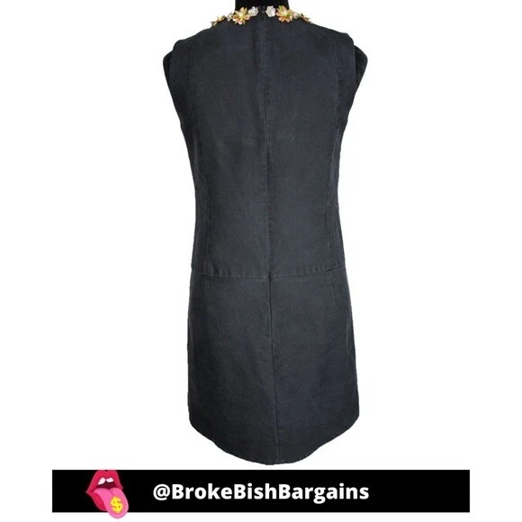 Abito tubino cocktail nero Tory Burch floreale impreziosito colletto taglia donna 0