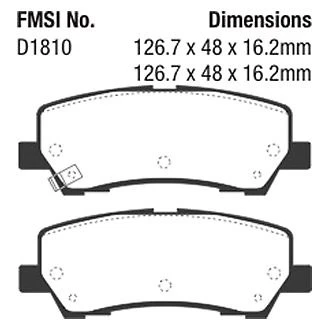 Pastillas de freno traseras EBC DP43043R Yellowstuff para Ford Mustang 2015-2017 Foto 4 de 4