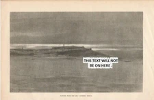 TANGIER FROM THE SEA EVENING EFFECT 1889 ILLUSTRATION PRINT