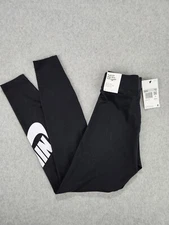 Nike Pants Womens XS Black Tight Leggings High Waisted Logo Swoosh Running Pants