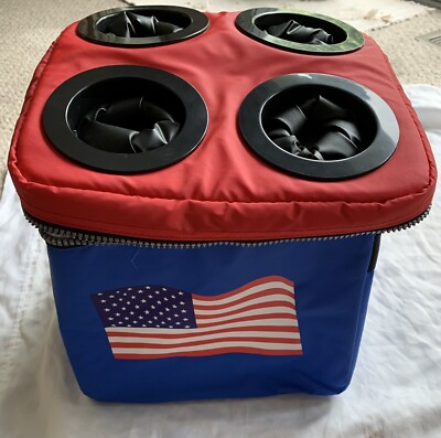 American Flag Soft Cooler Lunch Box Fits 6 Pack of Beer-New-Red,White,Blue-USA