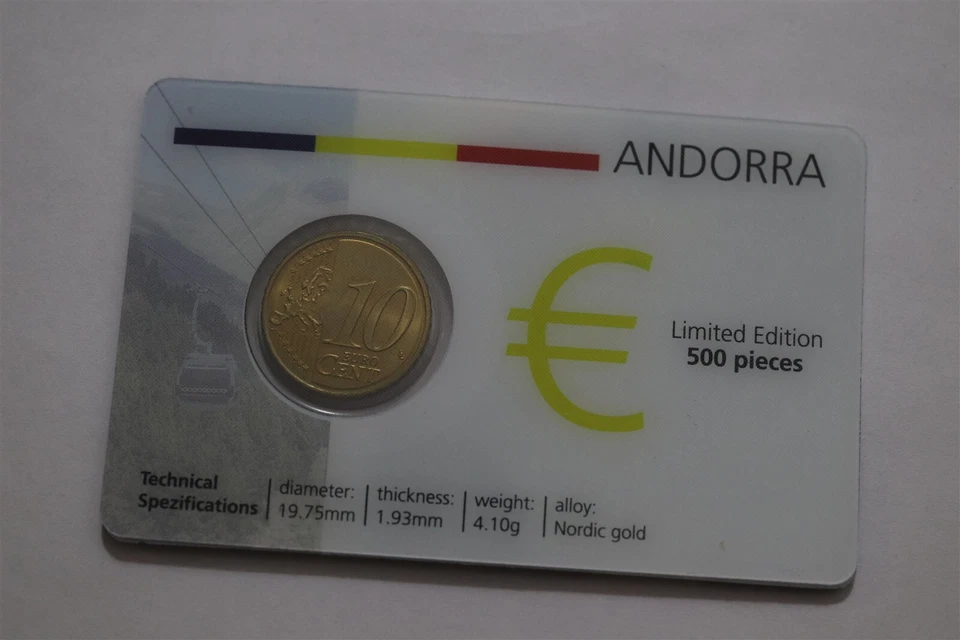 🧭 🇦🇩 ANDORRA 10 CENTIMES 2014 CARD LIMITED EDITION B62 #63 CG36 - Image 4 of 4