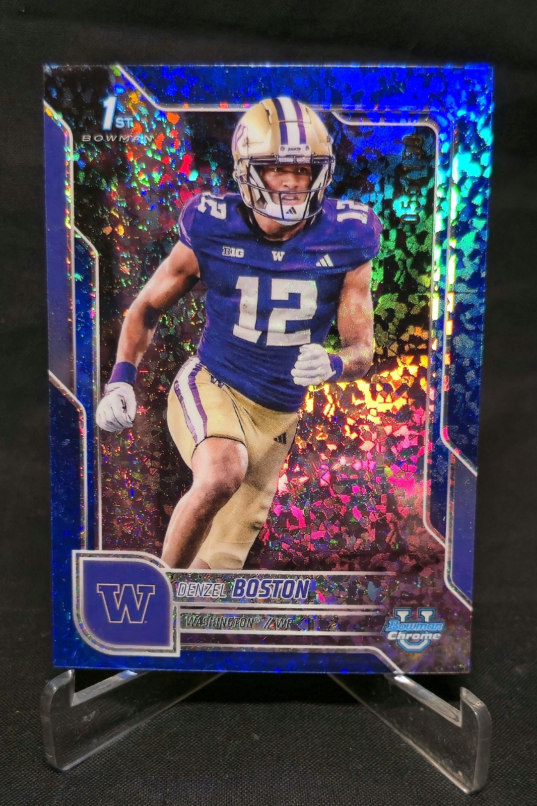 2025 Bowman U Chrome Denzel Boston 1st Blue Refractor /150 SP #34 Washington