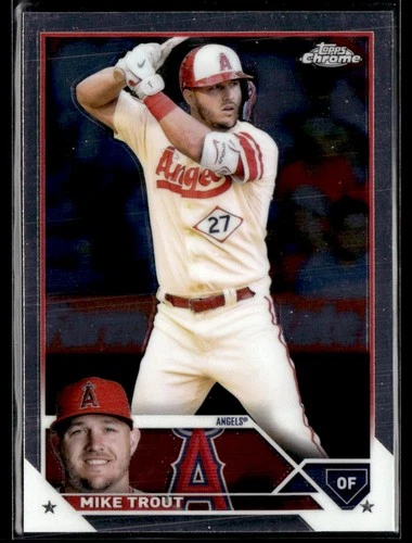 2023 Topps Chrome #27 Mike Trout Baseball Card 0302Q